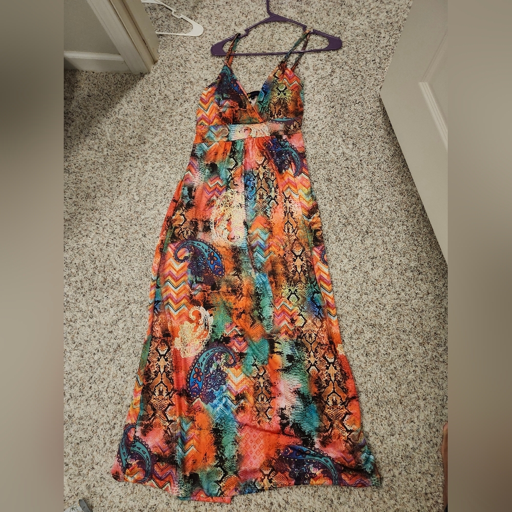 Multi Color Sleeveless Summer Dress